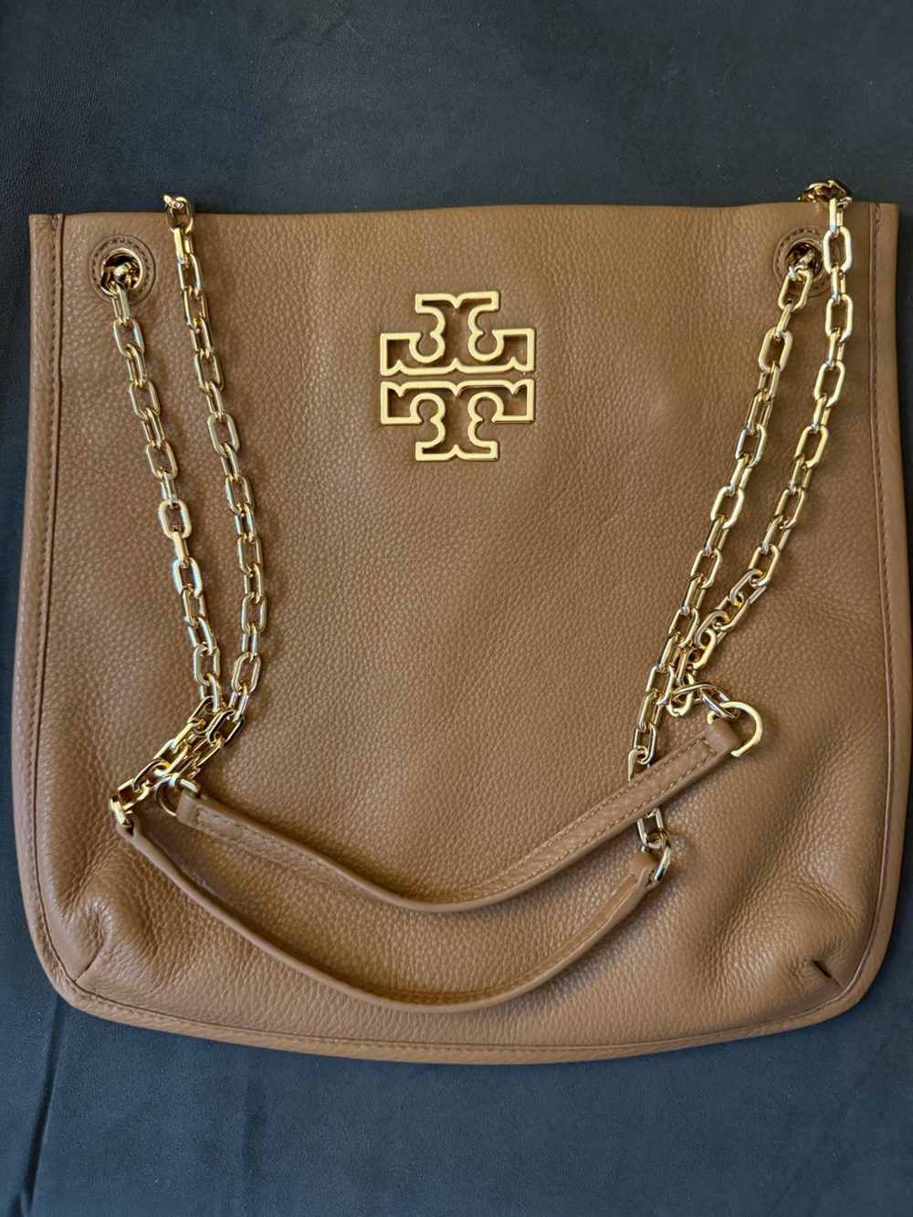 Tory Burch Tan Leather Chain-Handle Shoulder Bag
